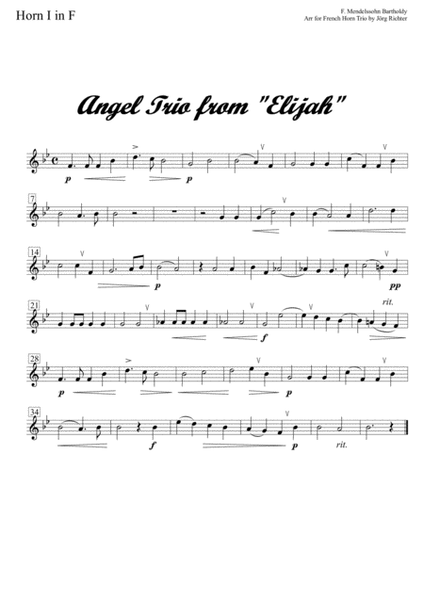 Angel Trio from Mendelssohn's "Elijah" for French Horn Trio image number null