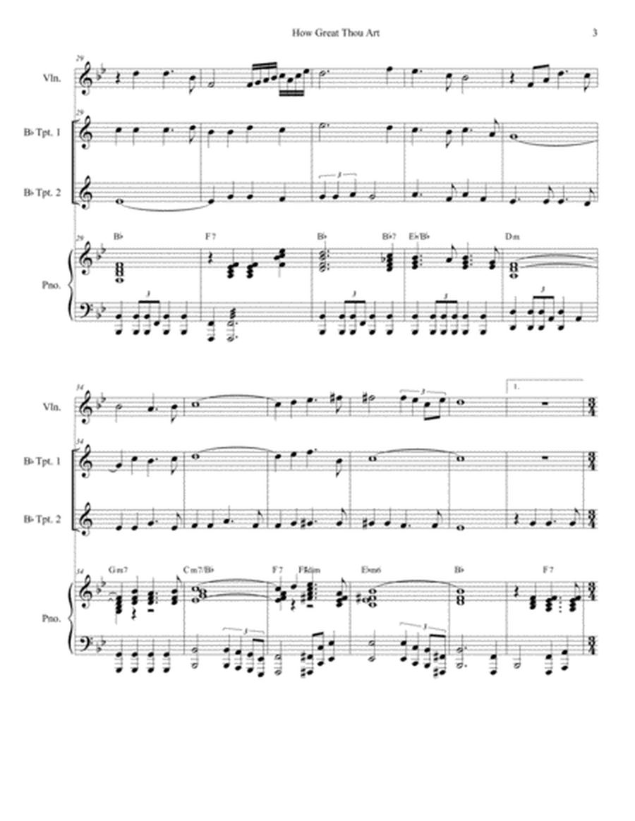 How Great Thou Art (Duet for Bb-Trumpet - Piano Accompaniment) image number null