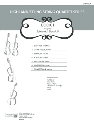 Book cover for Highland/Etling String Quartet Series: Set 1: 3rd Violin (Viola [TC])