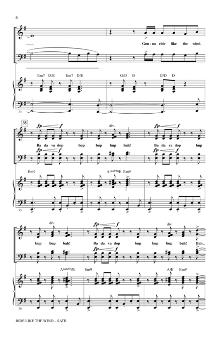Ride Like The Wind Ride Like The Wind 4-Part scores gallery preview page 5