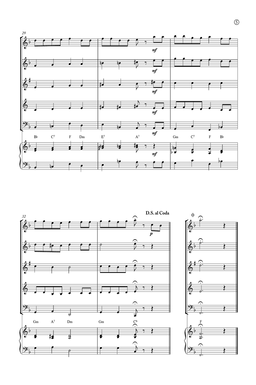 Hymne A L'amour Woodwind Quintet scores gallery preview page 5