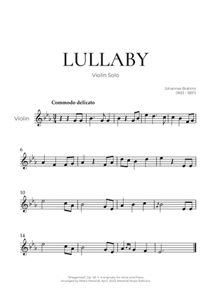 Lullaby (Violin Solo) - Johannes Brahms