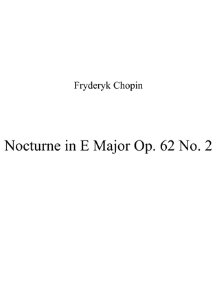 Book cover for Nocturne in E Major Op. 62 No. 2