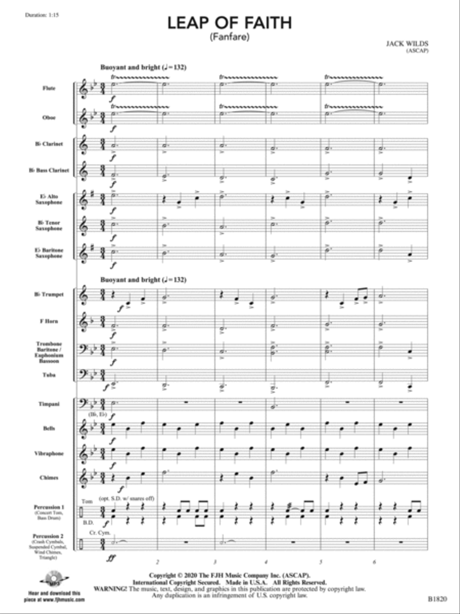 Leap of Faith (Fanfare): Score Concert Band scores gallery preview page 3
