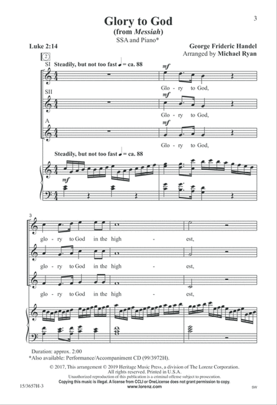 Messiah SSA scores gallery preview page 3