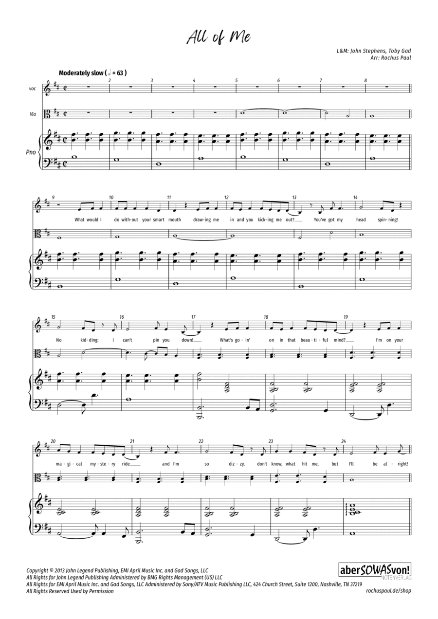 All Of Me Voice scores gallery preview page 1