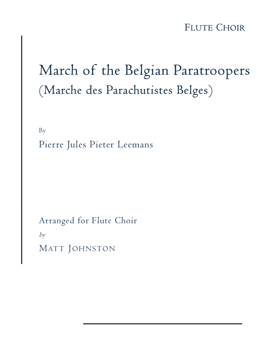March Of The Belgian Paratroops (marche Des Parachutistes Belges) Woodwind Ensemble scores gallery preview page 1