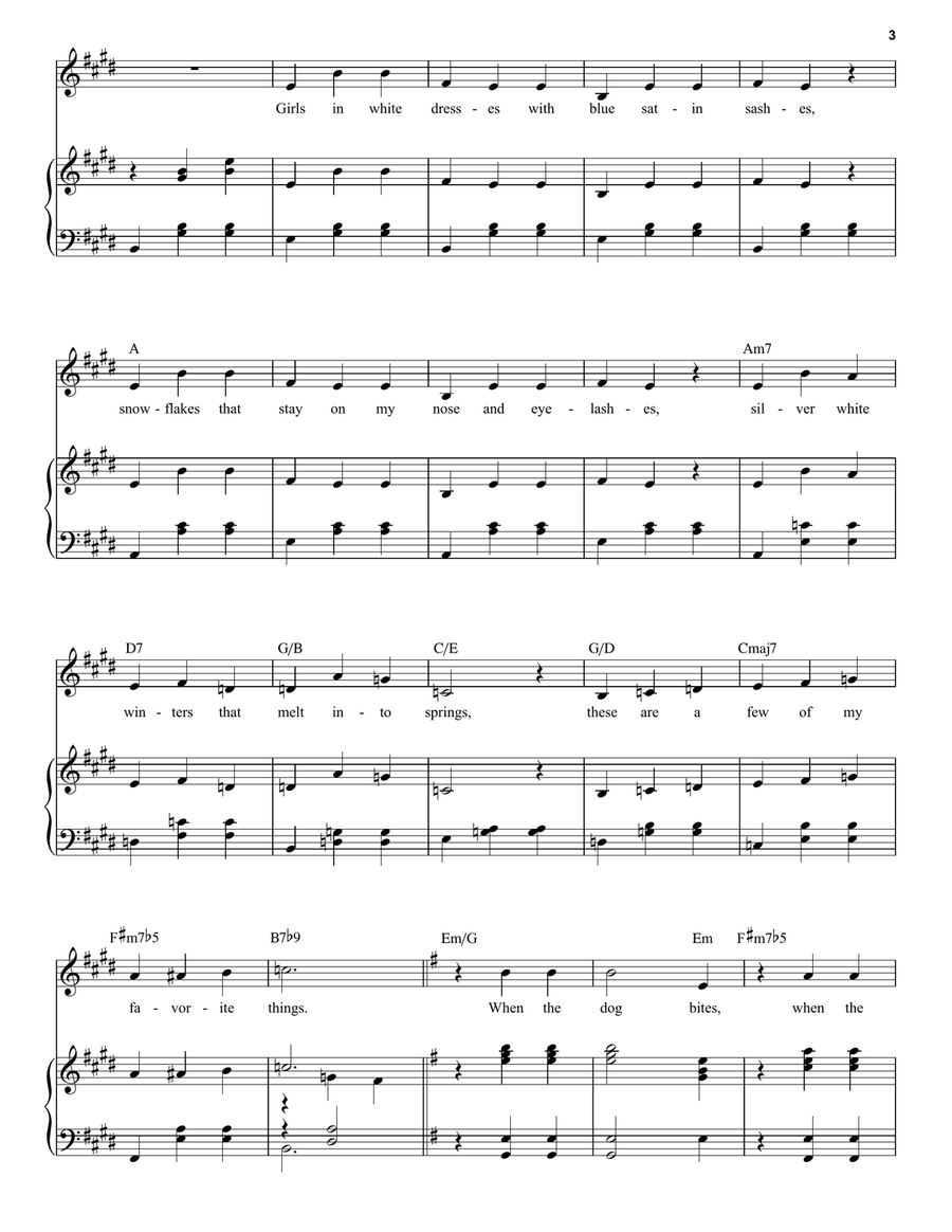 My Favorite Things (from The Sound of Music) Voice scores gallery preview page 3