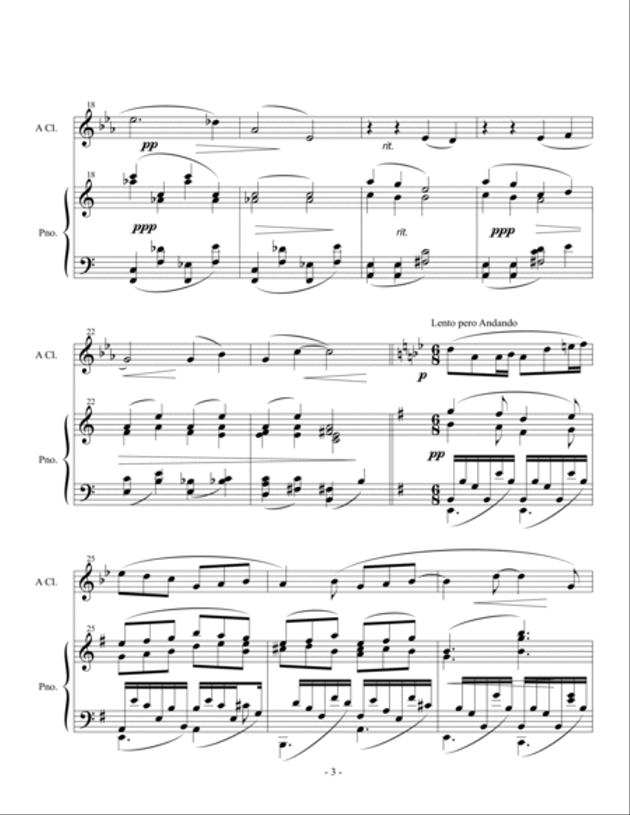 Fantasia for Clarinet and Piano Clarinet Solo scores gallery preview page 4