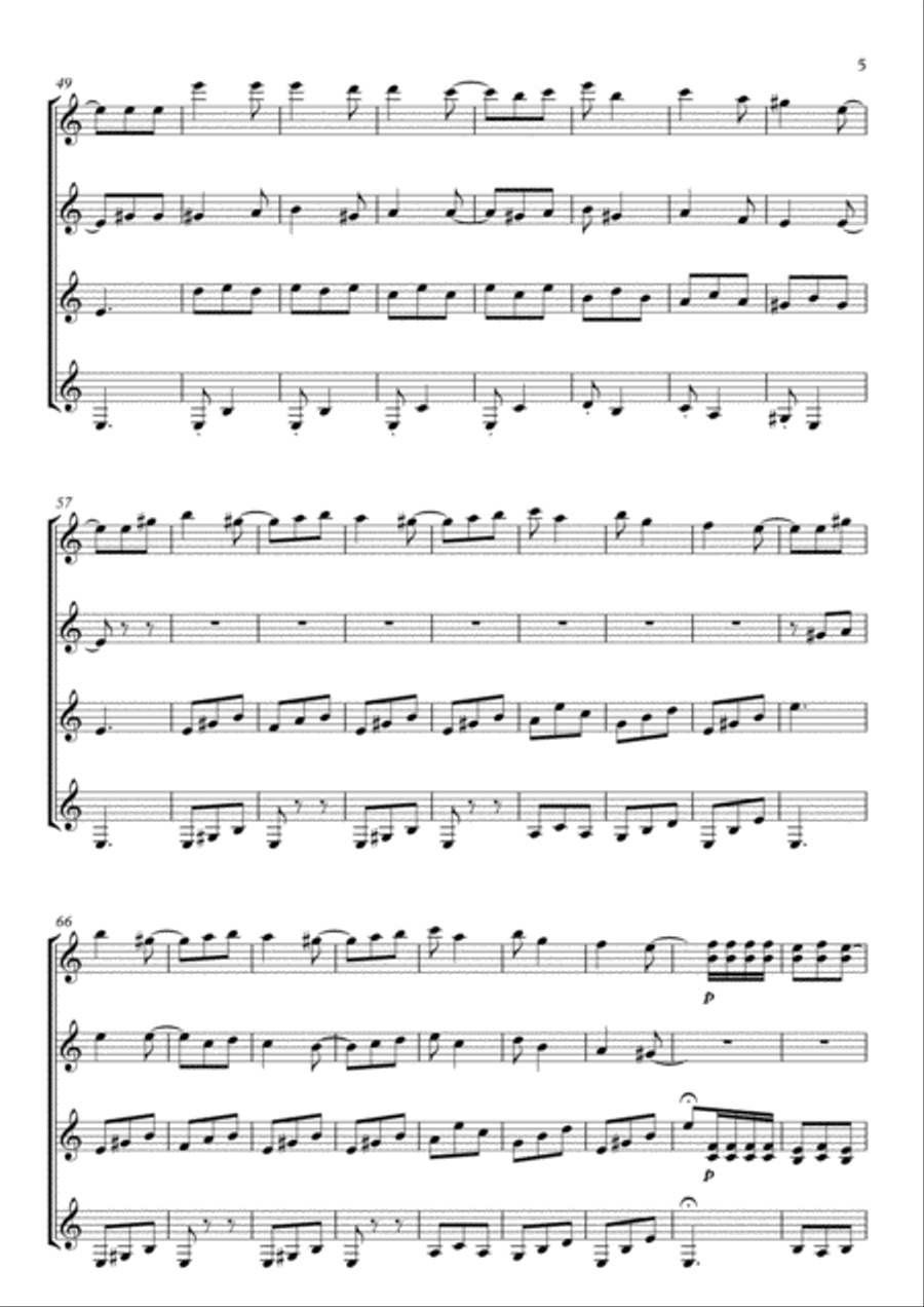 El Vito (guitar ensemble) - Score Only Guitar Ensemble scores gallery preview page 5