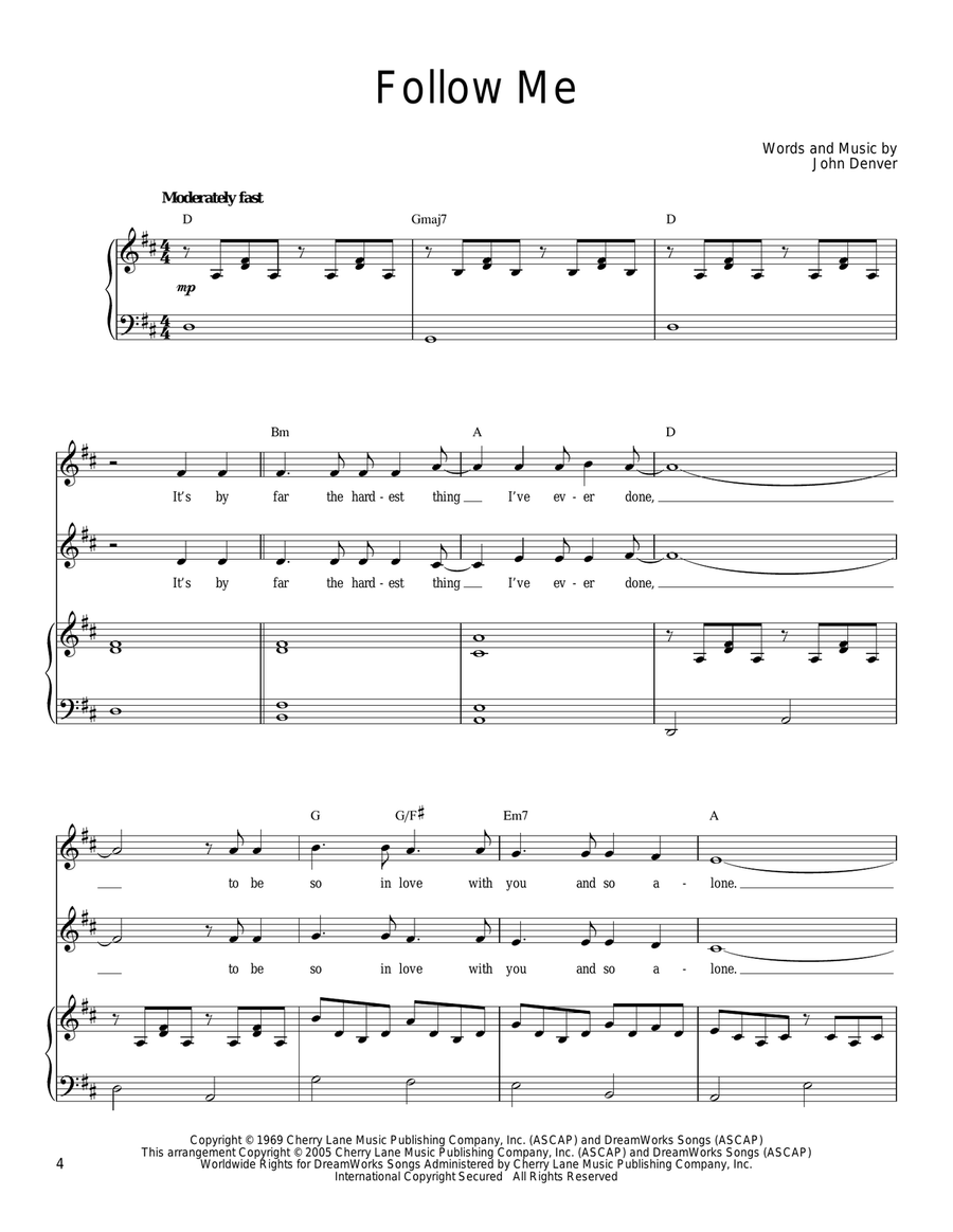 Follow Me Follow Me Vocal Duet scores gallery preview page 1