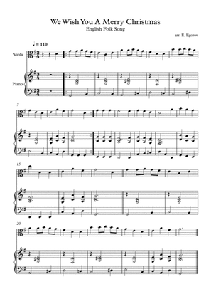 We Wish You A Merry Christmas, English Folk Song, For Viola & Piano