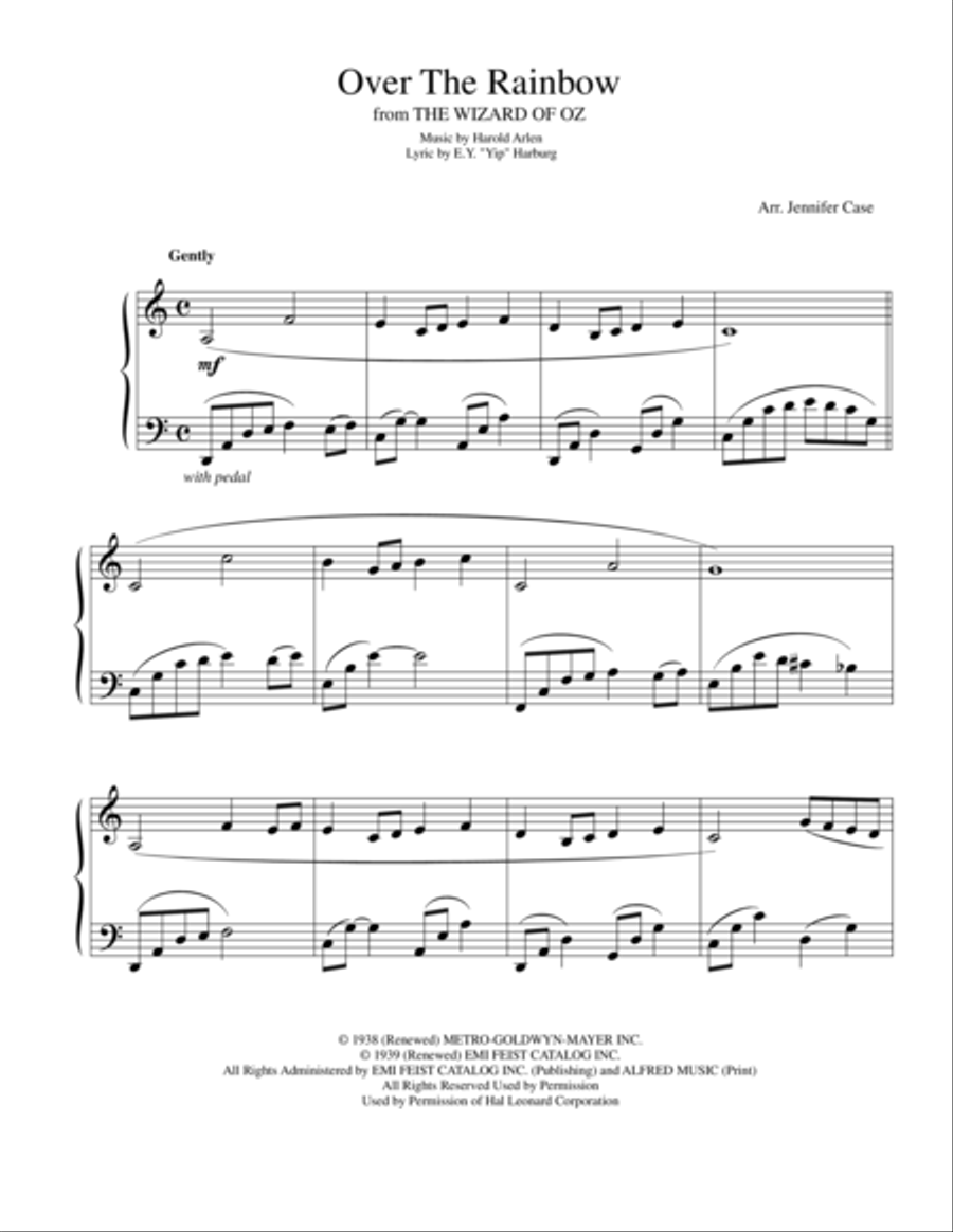 Over The Rainbow (from The Wizard Of Oz) Piano Solo scores gallery preview page 1
