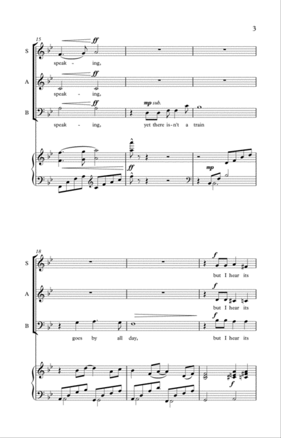 Travel (SAB Choir) - Text by Edna St. Vincent Millay 3-Part scores gallery preview page 5