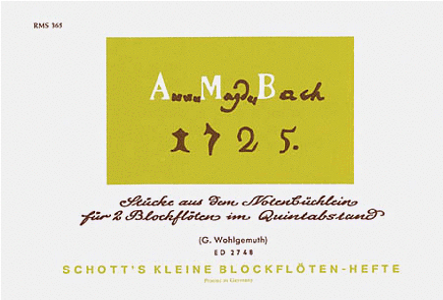 From the Little Notebook/Anna Magdalena Bach Woodwind Duet scores gallery preview page 1