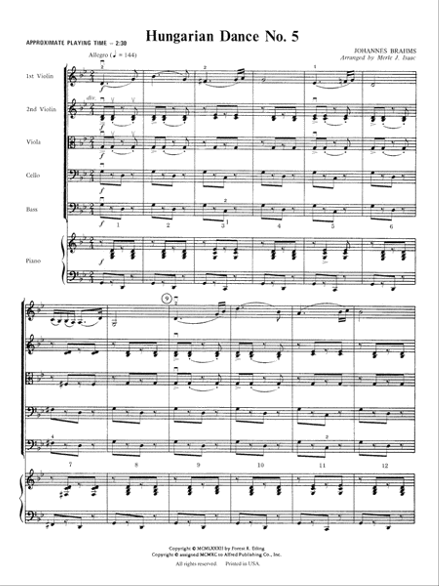 Hungarian Dance No. 5: Score String Orchestra scores gallery preview page 2
