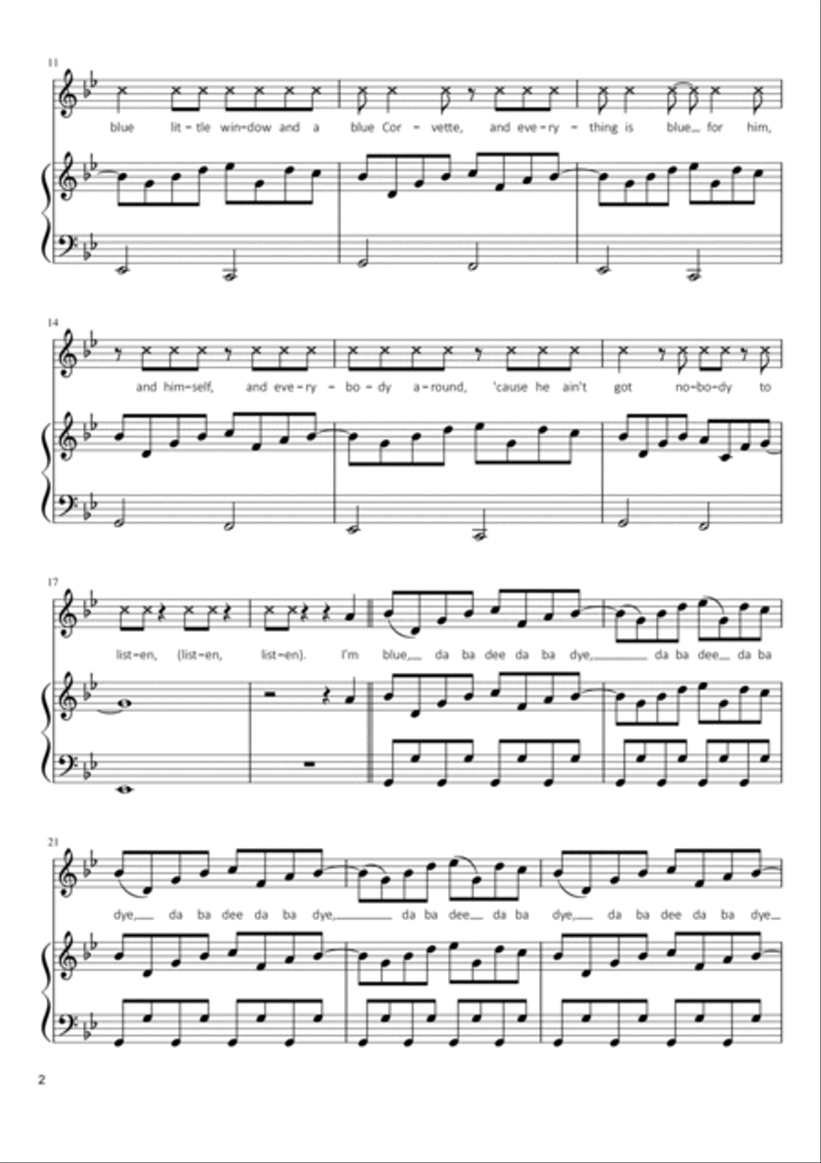 Blue (da Ba Dee) Voice scores gallery preview page 2