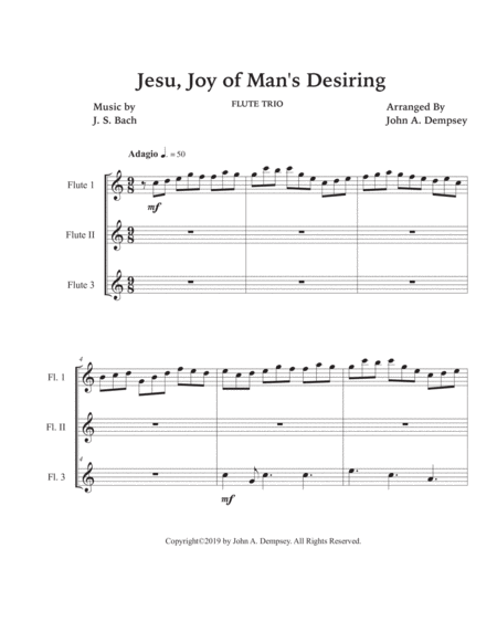 Jesu, Joy of Man's Desiring (Flute Trio) image number null