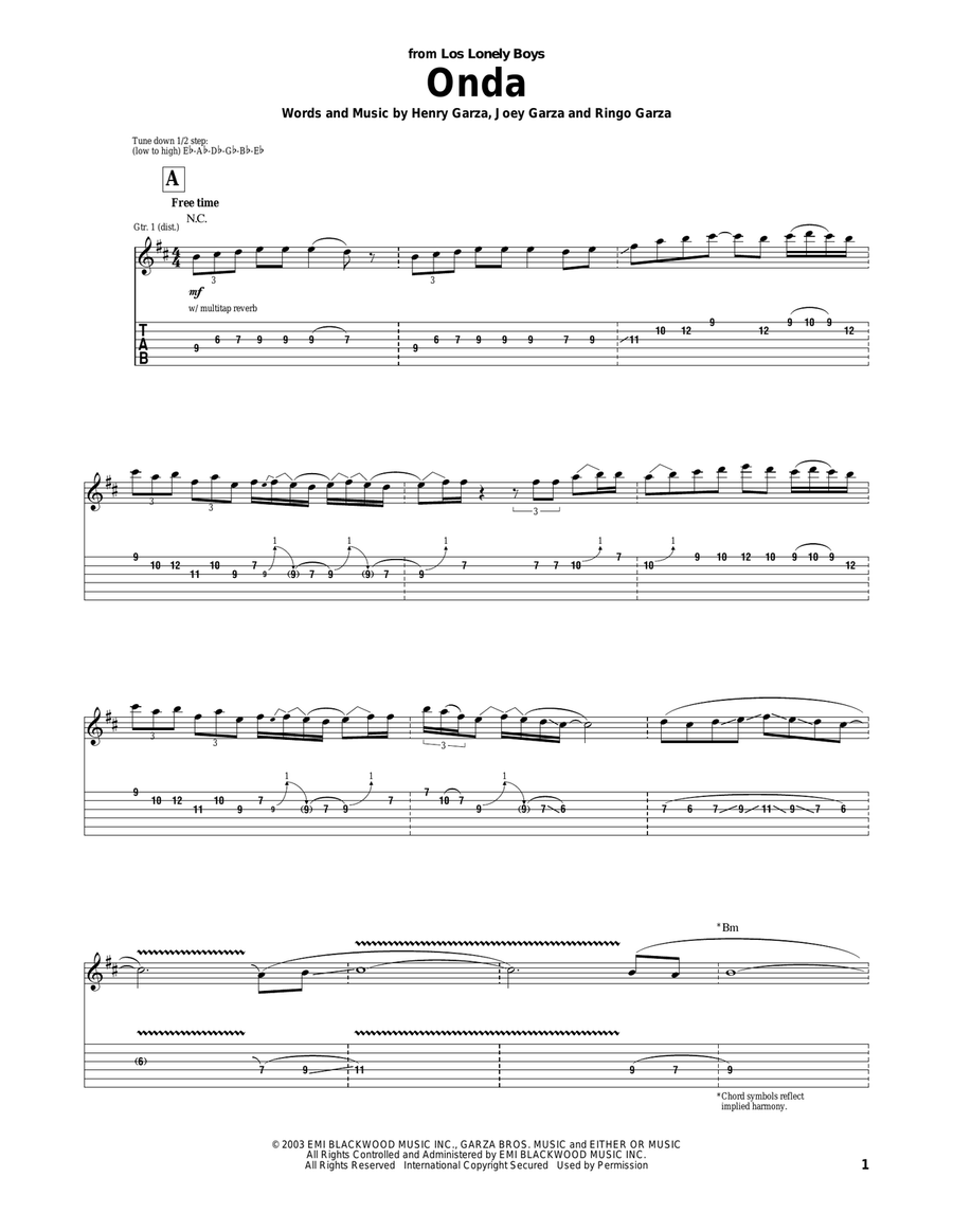 Onda Acoustic Guitar scores gallery preview page 1