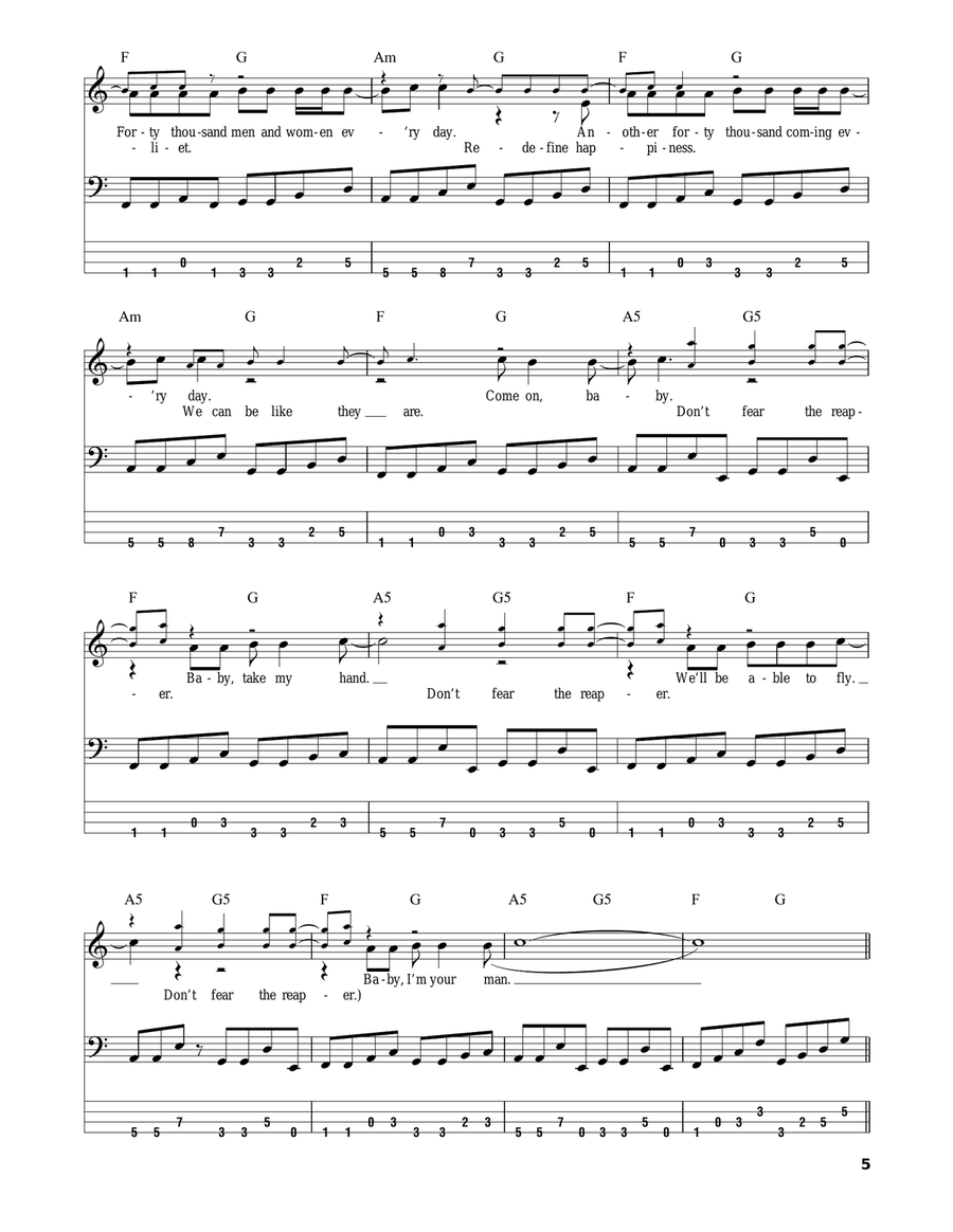Don't Fear The Reaper Acoustic Guitar scores gallery preview page 5