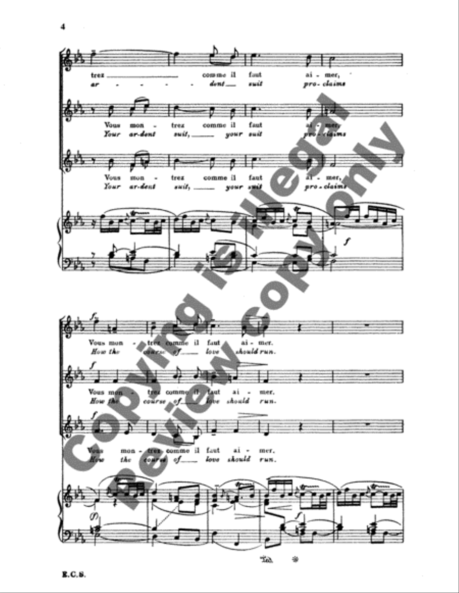Votre amour, Berger (The Love Which Reigns in Your Heart) SSA scores gallery preview page 5
