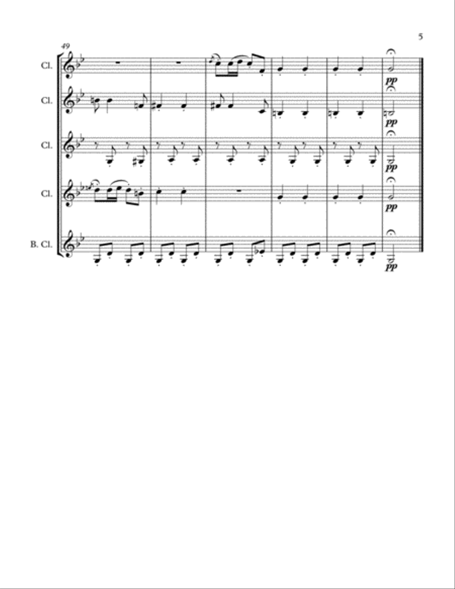 Moments Musicaux op. 94-3 (Franz Schubert) for Clarinet Choir Clarinet Choir scores gallery preview page 5