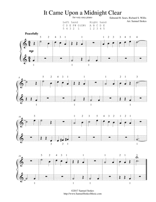 It Came Upon a Midnight Clear (It Came Upon the Midnight Clear) - for very easy piano