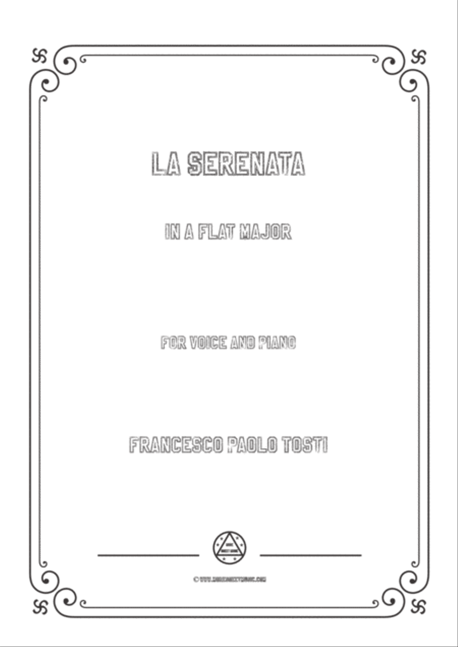 Tosti-La Serenata in A flat Major,for Voice and Piano Voice Solo scores gallery preview page 1
