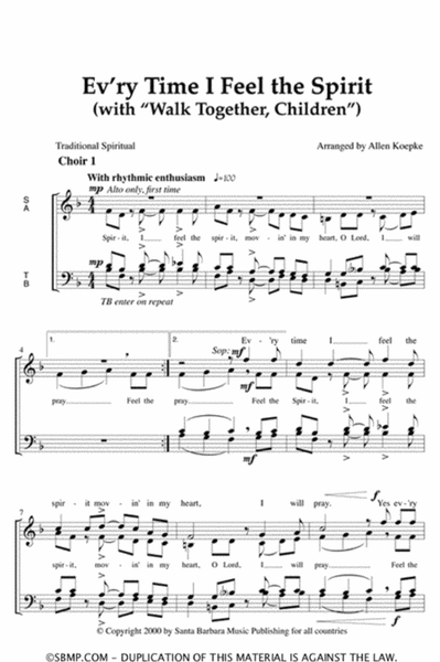 Ev'ry Time I Feel the Spirit - SATB Octavo image number null
