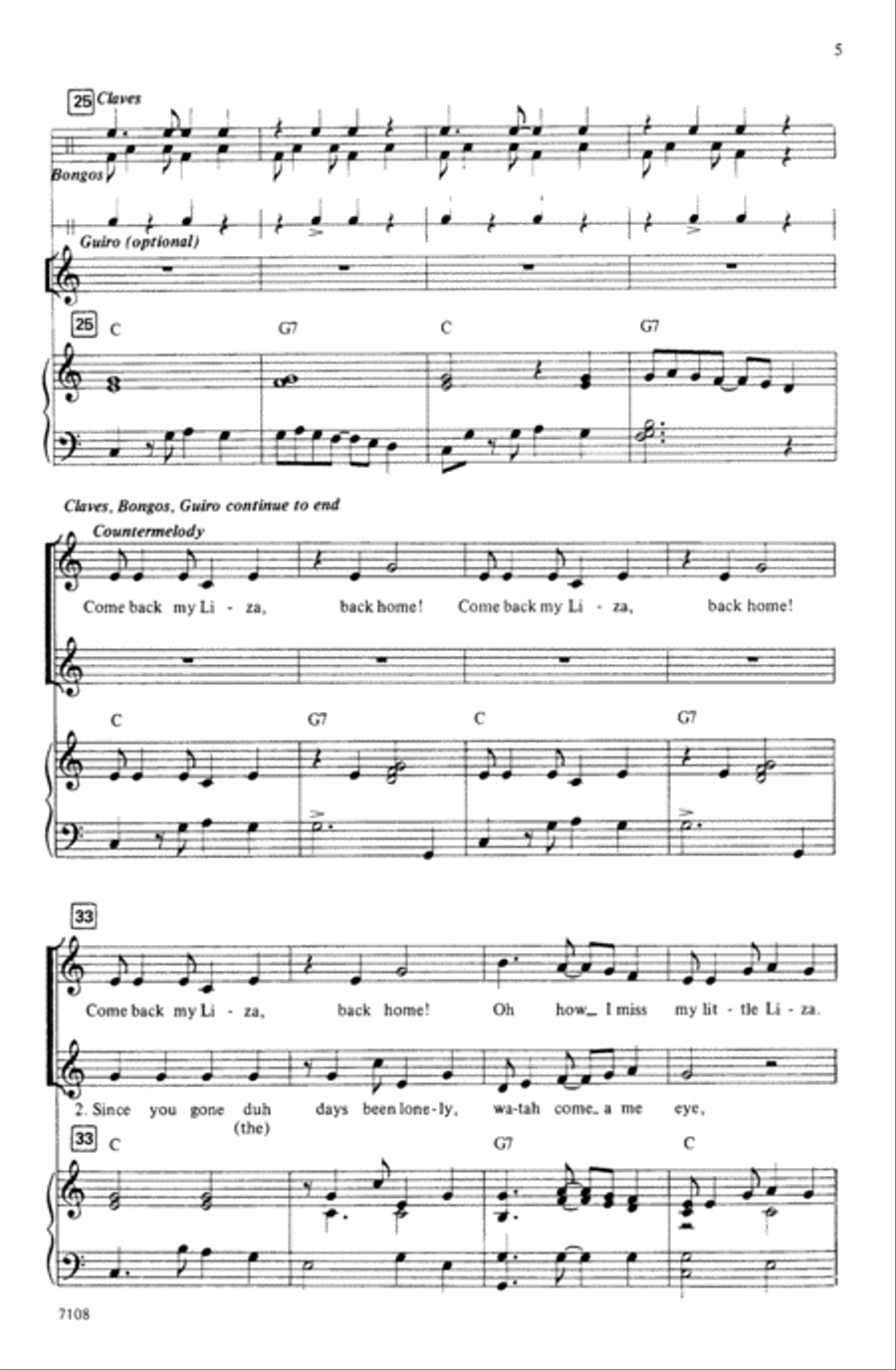 Watah Come a Me Eye Choir scores gallery preview page 3