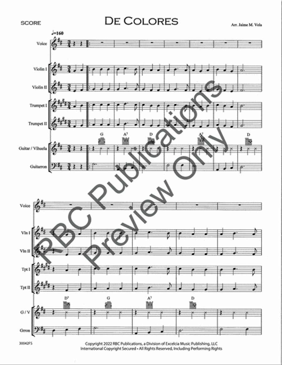 De Colores Mariachi (Score) Voice scores gallery preview page 3