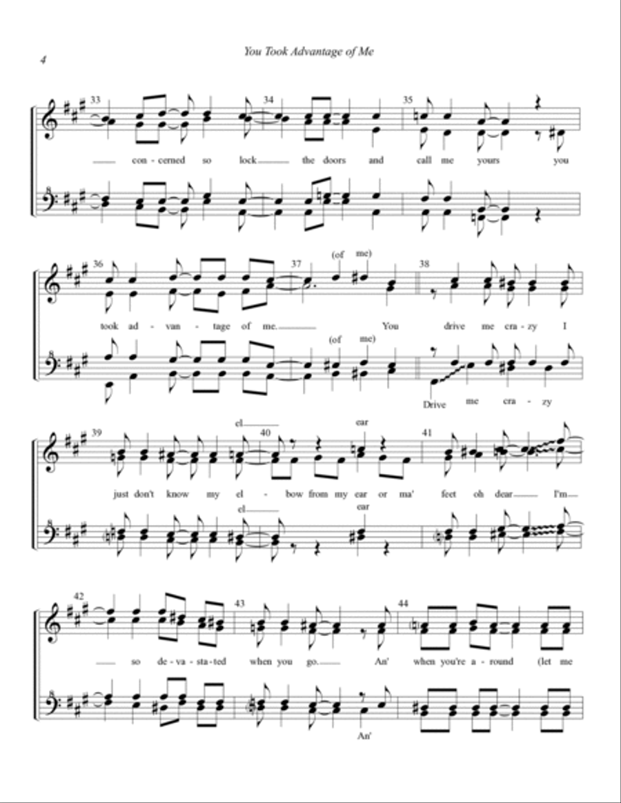 You Took Advantage Of Me SSAA scores gallery preview page 4