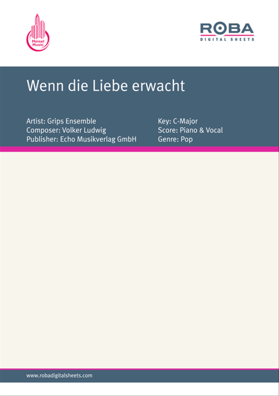 Wenn die Liebe erwacht Voice scores gallery preview page 1