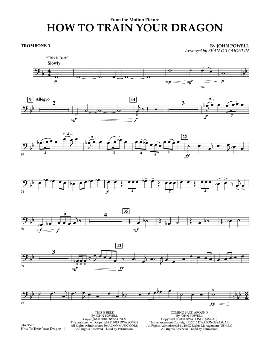 Book cover for How to Train Your Dragon - Trombone 3