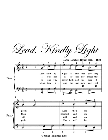 Lead Kindly Light Easy Piano Sheet Music