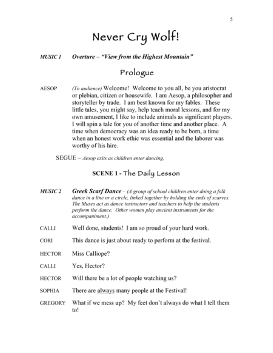 Never Cry Wolf - Director's Script Small Ensemble scores gallery preview page 5