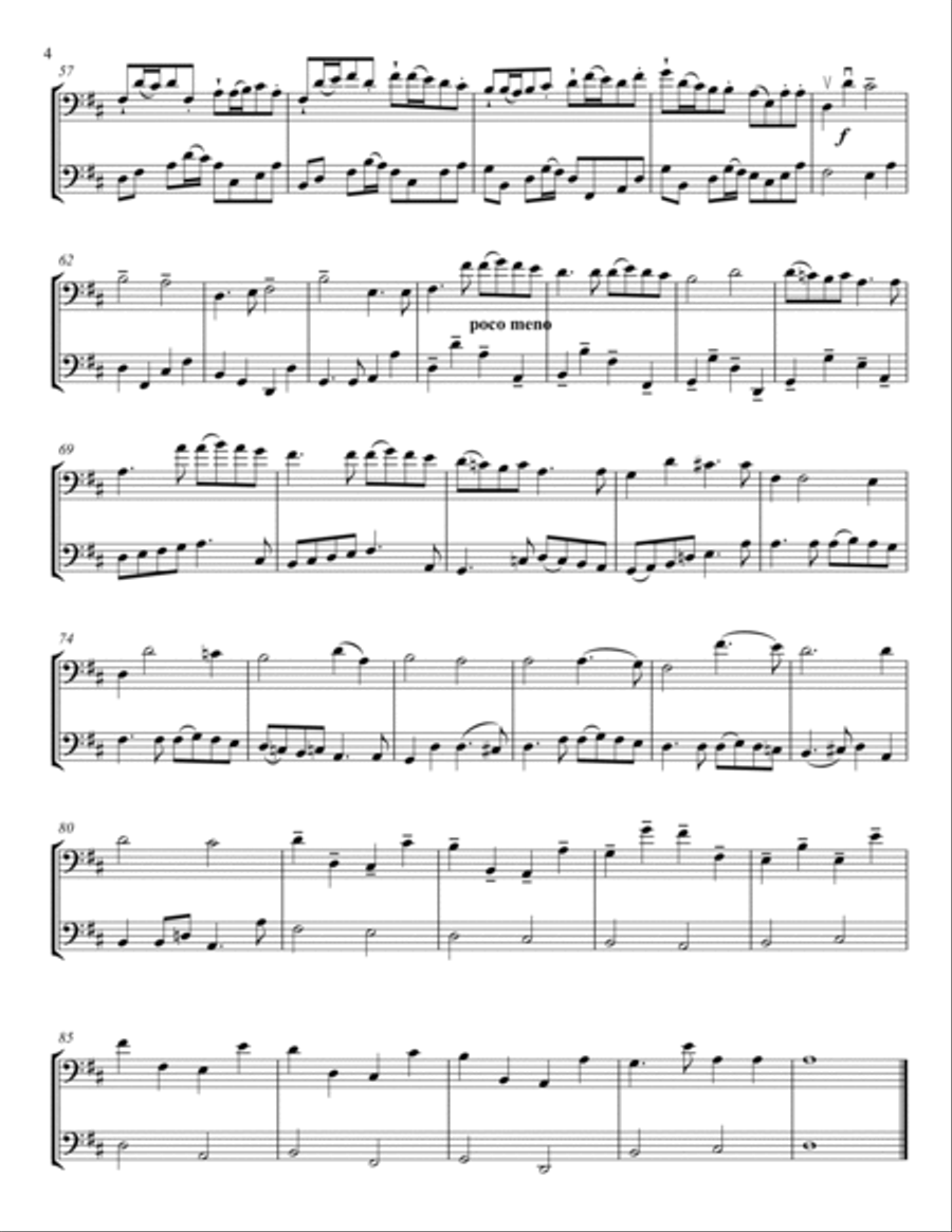 Canon in D (Pachelbel's Canon) for 2 CELLOs Cello scores gallery preview page 4