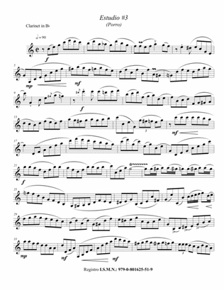 Estudio #3 (porro) for Solo Clarinet