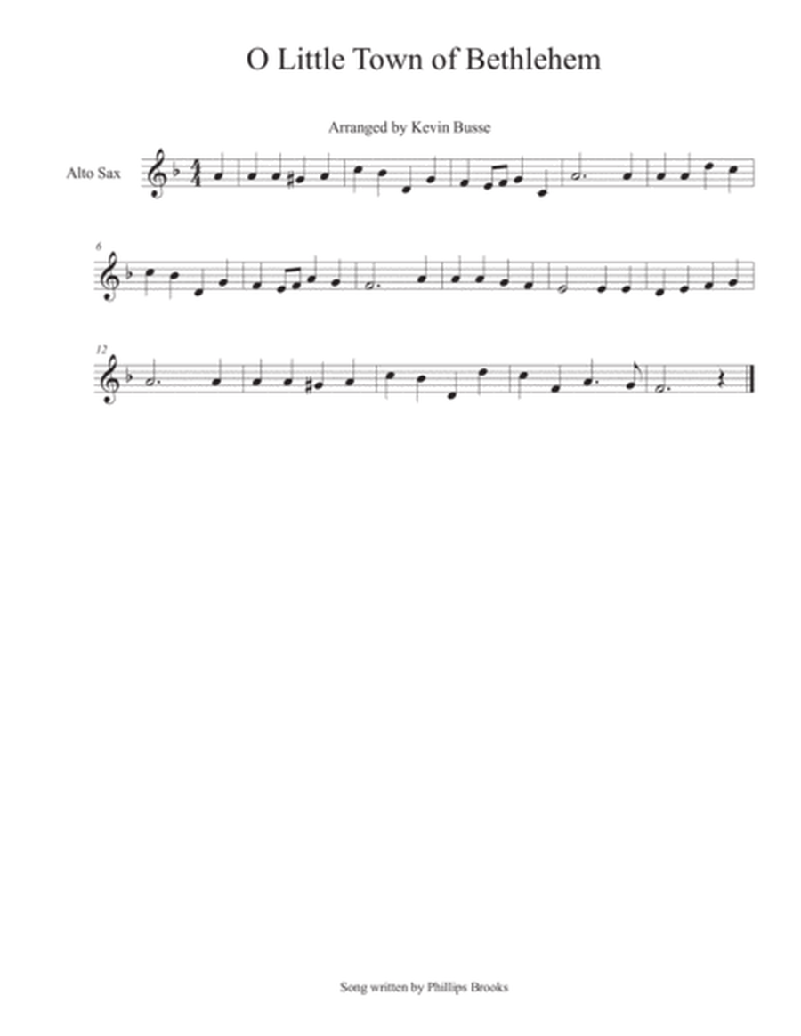 O Little Town of Bethlehem - Alto Sax image number null