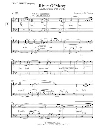 Rivers Of Mercy (She's Good With Words) (Lead Sheet)