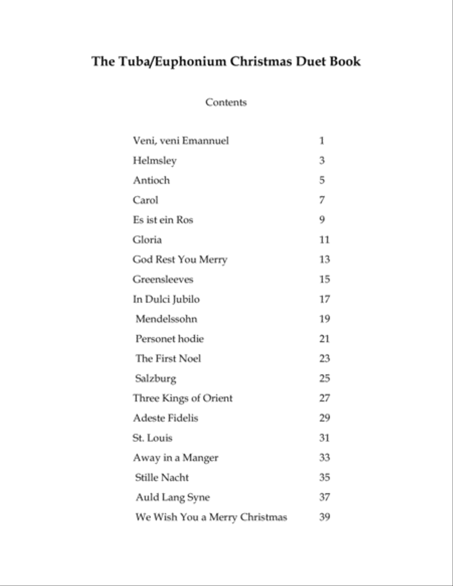 The Tuba & Euphonium Christmas Duet Book Brass Duet scores gallery preview page 1