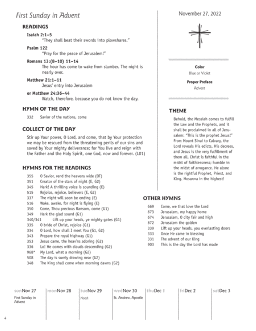 Worship Planning Book: Year A 2023 Sacred scores gallery preview page 4