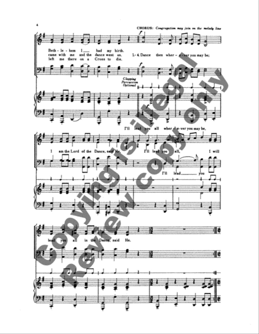 Lord of the Dance 4-Part scores gallery preview page 4