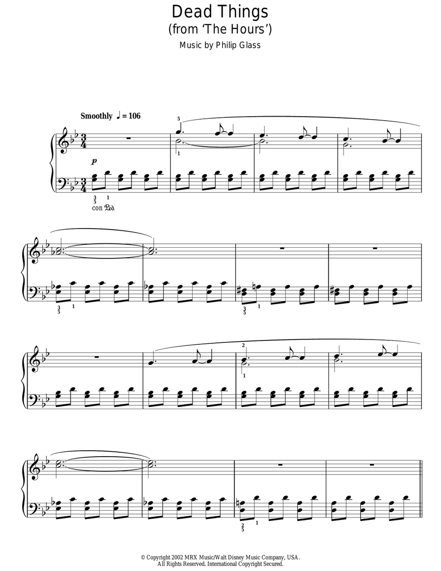 Dead Things (from The Hours) Voice scores gallery preview page 1
