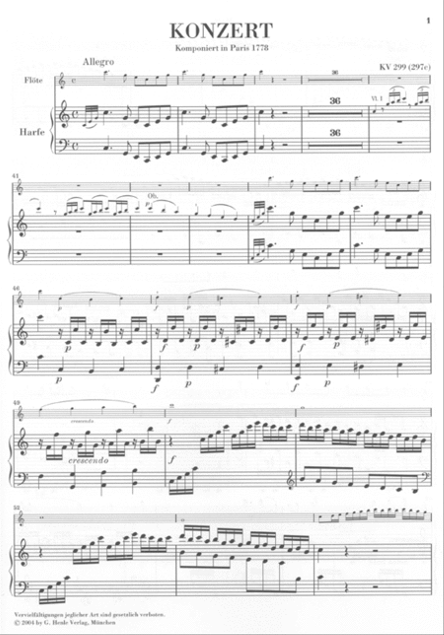 Concerto for Flute, Harp and Orchestra in C Major, K. 299 (297c) Flute Solo scores gallery preview page 3