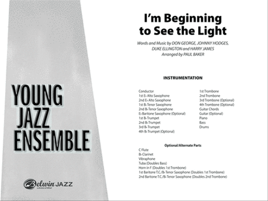 I'm Beginning to See the Light: Score Jazz Ensemble scores gallery preview page 1