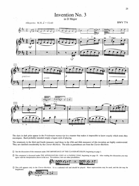 Two-Part Inventions by Johann Sebastian Bach Piano Solo - Sheet Music