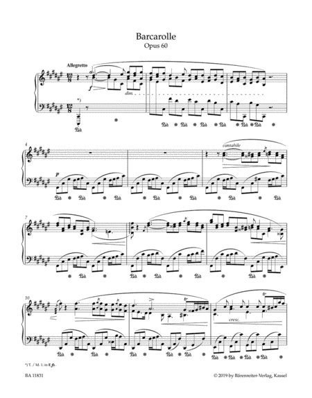 Barcarolle for Piano in F-sharp major, op. 60