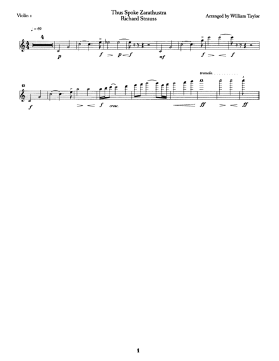 Thus Spoke Zarathustra String Quartet scores gallery preview page 3