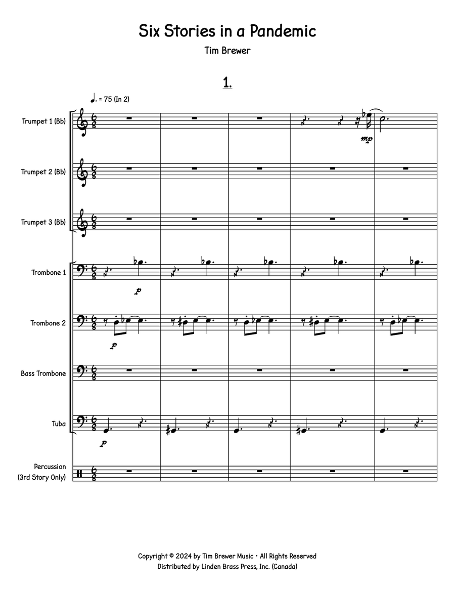 Six Stories in a Pandemic Brass Ensemble scores gallery preview page 2